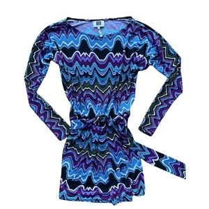 🔥💜Host Pick!💜🔥 Faux Wrap Dress long sleeve boatneck Groovy Gem Colors